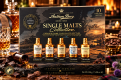 Anthon Berg Single Malts Collection – čokoládové lahvičky s whisky 156 g