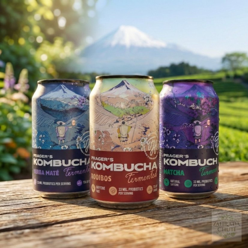 Prager’s Kombucha Matcha 330 ml | Prémiová energie - zahradachuti.com