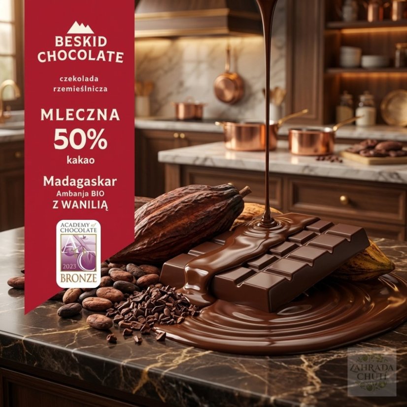 Mléčná čokoláda 50% s vanilkou Madagaskar Ambanja - zahradachuti.com
