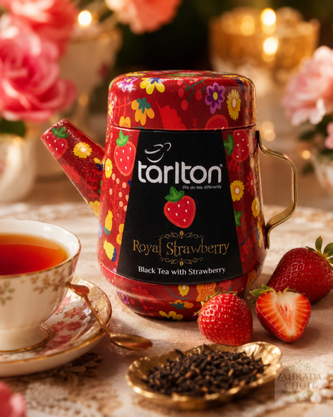 TARLTON Tea Pot Royal Strawberry Black Tea plech 100g
