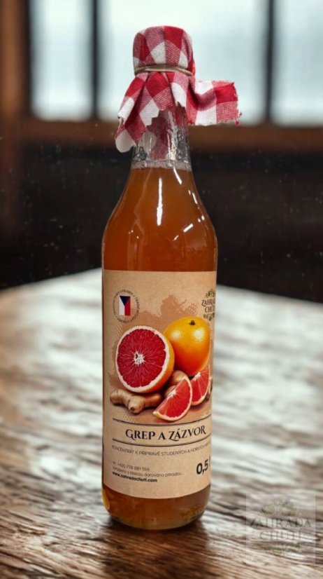 Sirup z červeného grepu se zázvorem - Objem: 200 ml
