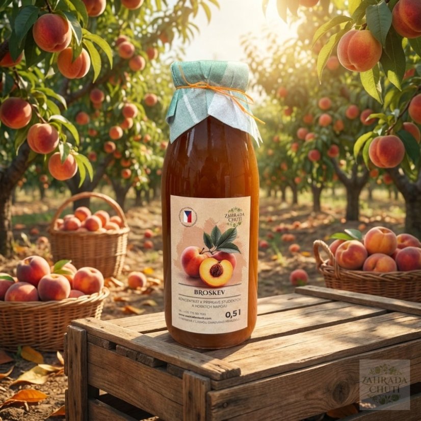 Přírodní broskvový sirup – Zahrada chutí