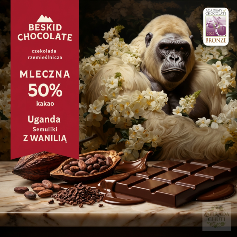 Mléčná čokoláda 50% s vanilkou Uganda Semuliki - zahradachuti.com