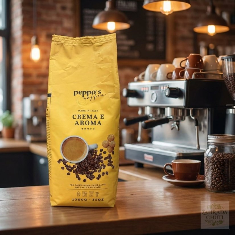 Zrnková káva Peppo’s Crema e Aroma 1 kg | Bohatá chuť & aroma - zahradachuti.com