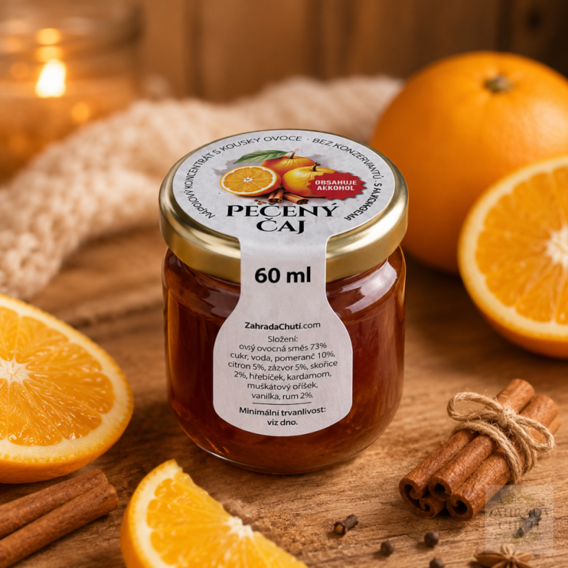 Pečený čaj alkoholový - Pomeranč se skořicí a tuzemákem