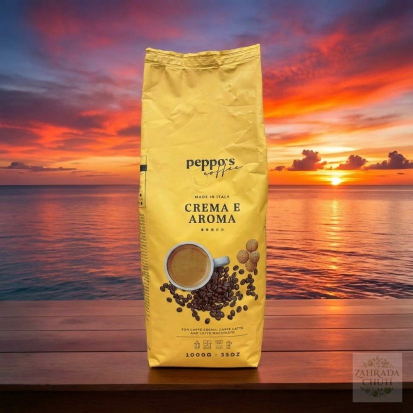 Zrnková káva Peppo’s Crema e Aroma 1 kg | Bohatá chuť & aroma - zahradachuti.com