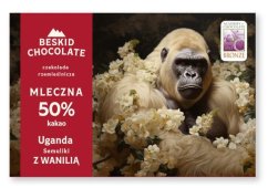 Mléčná čokoláda 50% s vanilkou Uganda Semuliki - zahradachuti.com