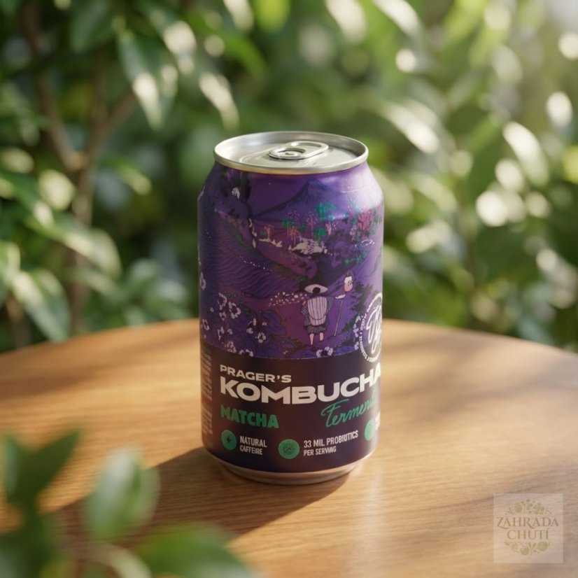 Prager’s Kombucha Matcha 330 ml | Prémiová energie - zahradachuti.com