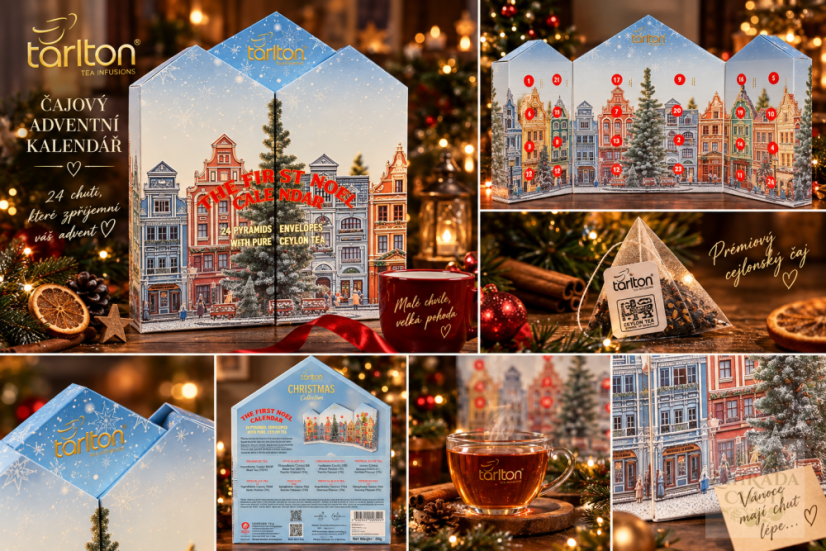 TARLTON Vánoční adventní kalendář The First Noel papír 24x2g