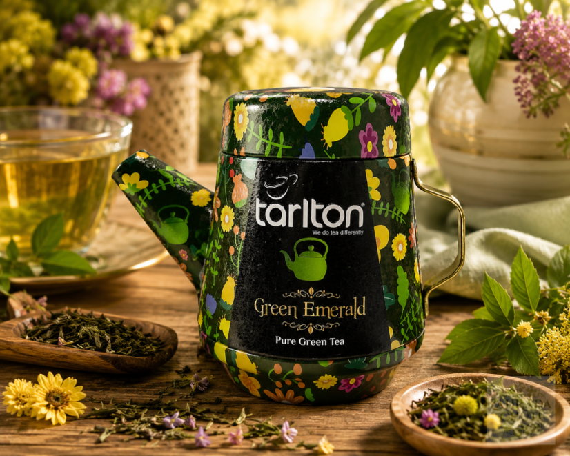 TARLTON Tea Pot Green Emerald Grüntee in einer Teekannen-Dose, 100 g